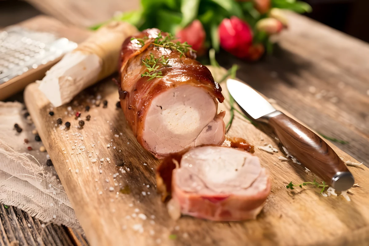 Receta de Lomo de Cerdo Relleno con Queso y Tocino