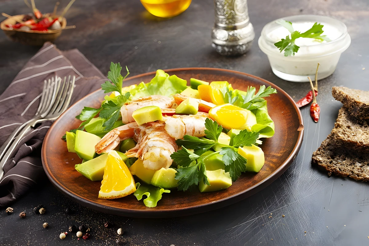 Receta de Camarones con Aguacate