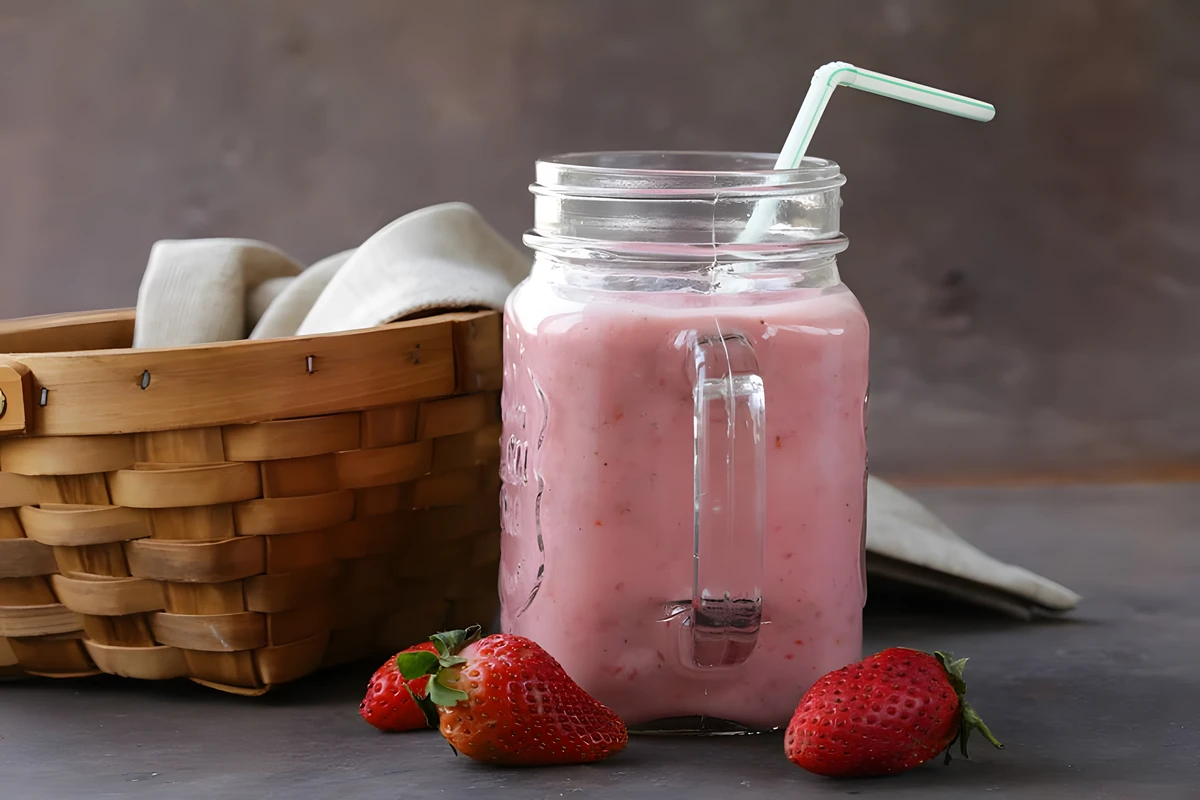 Receta de Jugo de Fresa con Leche vitamninas