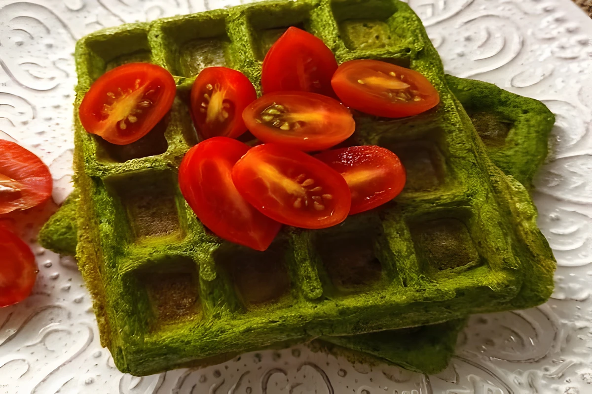 Receta de Waffles de Espinaca