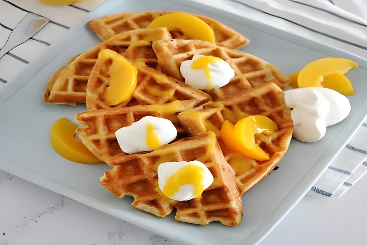 Receta de Waffles de Durazno