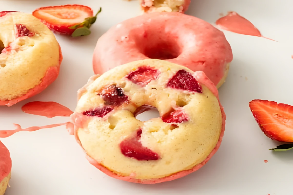 Receta de donas de fresas horneadas caseras