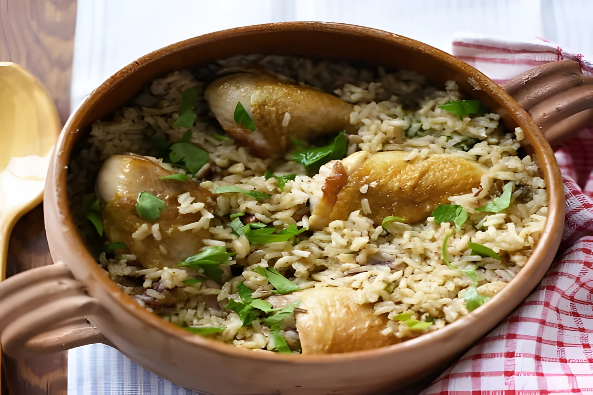 Receta de pollo de campo con arroz