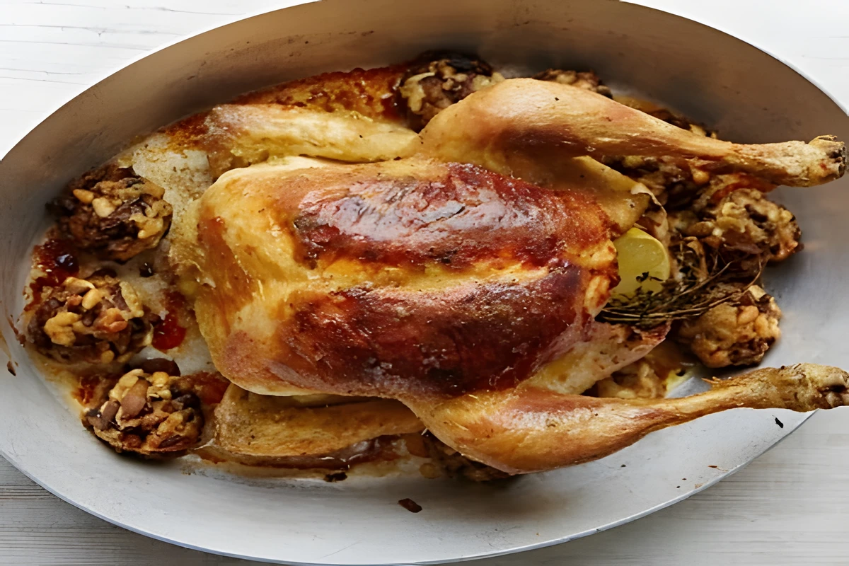 pollo relleno para navidad sin horno